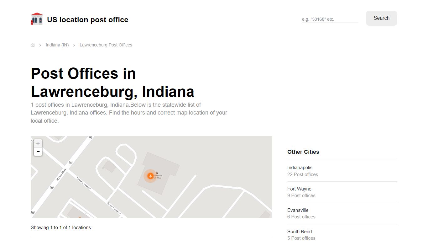Post Offices in Lawrenceburg, Indiana - Lawrenceburg Post Offices ...